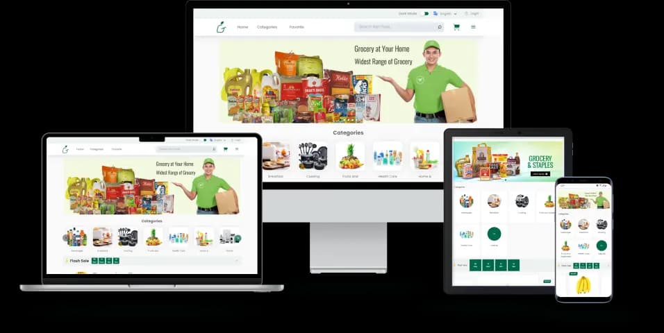 Supermarkt App €1800 en €250/maand, inclusief Klanten-, Winkel- en Bezorgersapps